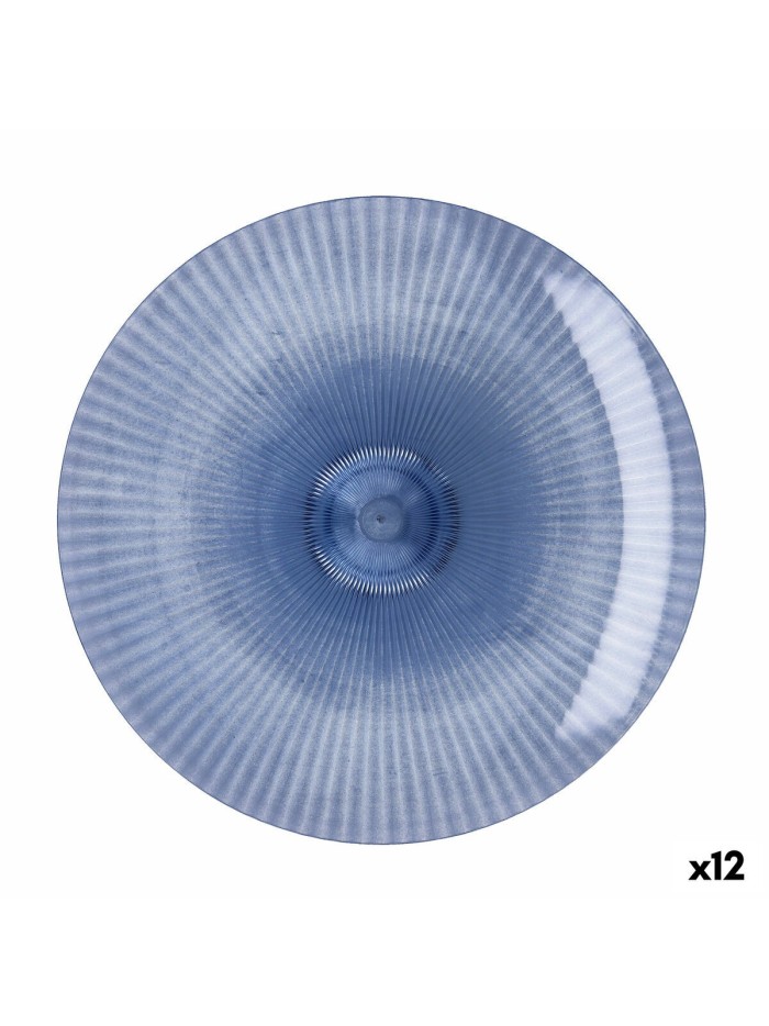 Plato Llano Quid Sunset Azul Plástico 26 cm (12 Unidades)