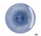Plato Llano Quid Sunset Azul Plástico 26 cm (12 Unidades)