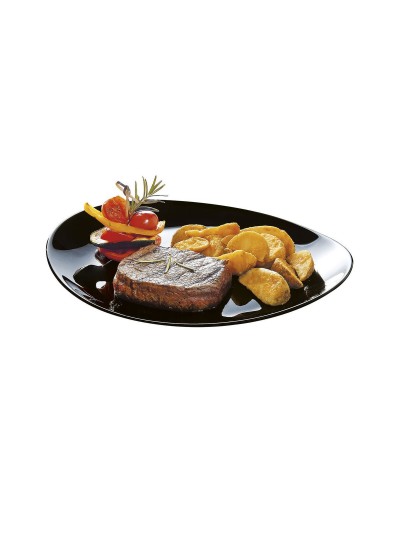Plato Llano Luminarc Friends Time Negro Vidrio 30 x 26 cm Carne (12 Unidades)