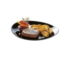 Plato Llano Luminarc Friends Time Negro Vidrio 30 x 26 cm Carne (12 Unidades)