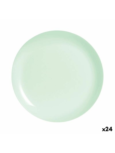 Plato Llano Luminarc Diwali Paradise Verde Vidrio 25 cm (24 Unidades)