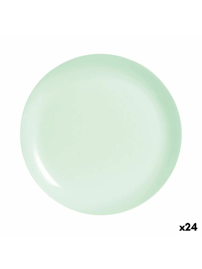 Plato Llano Luminarc Diwali Paradise Verde Vidrio 25 cm (24 Unidades)