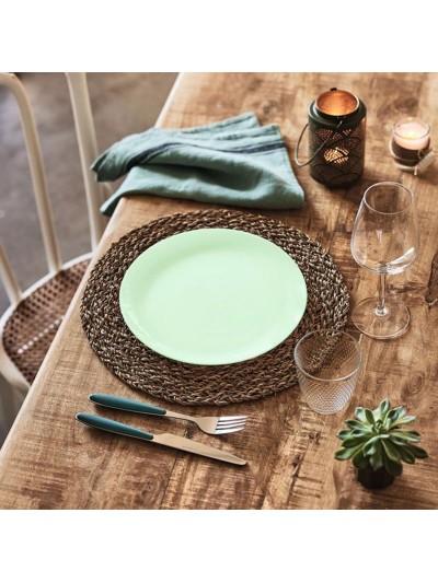 Plato Llano Luminarc Diwali Paradise Verde Vidrio 25 cm (24 Unidades)