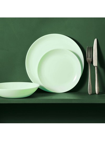 Assiette plate Luminarc Diwali Paradise Vert verre 25 cm (24 Unités)