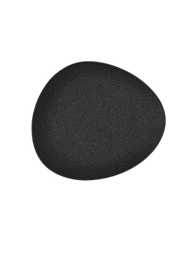 Plato Llano Bidasoa Fosil Negro Cerámica Ovalado 22,8 x 20,1 x 2,2 cm (9 Unidades)