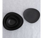 Plato Llano Bidasoa Fosil Negro Cerámica Ovalado 22,8 x 20,1 x 2,2 cm (9 Unidades)