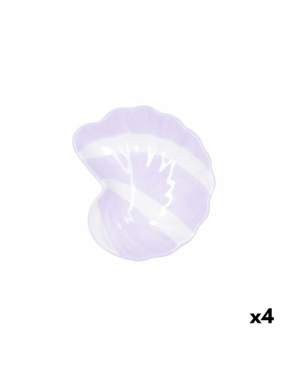 Cuenco Quid Kaleido Morado Cerámica Caracol 16 x 14 x 4 cm (4 Unidades)