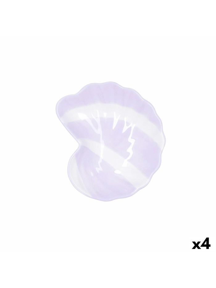 Cuenco Quid Kaleido Morado Cerámica Caracol 16 x 14 x 4 cm (4 Unidades)