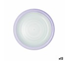 Plato Llano Quid Kaleido Verde Morado Cerámica 27 cm (12 Unidades)