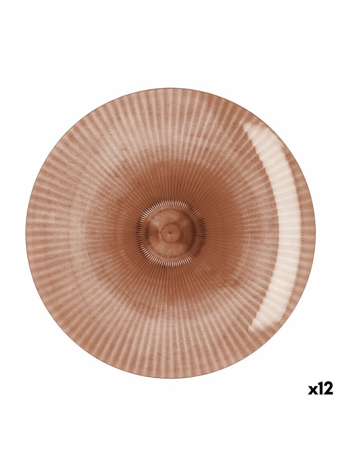 Plato Llano Quid Sunset Coral Plástico 26 cm (12 Unidades)