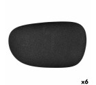 Bandeja de Aperitivos Bidasoa Fosil Negro Cerámica Alúmina 34 x 20,3 x 3 cm (6 Unidades)