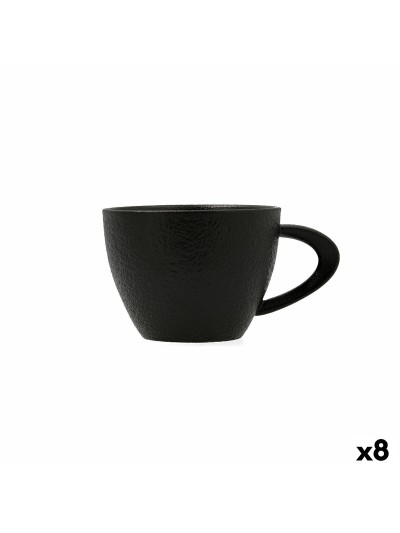 Tasse Bidasoa Fosil Noir Céramique Alumine 220 ml (8 Unités)