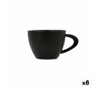 Taza Bidasoa Fosil Negro Cerámica Alúmina 220 ml (8 Unidades)