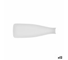 Bandeja de Aperitivos Bidasoa Fosil Blanco Cerámica Alúmina Botella 31 x 10,1 x 4 cm (12 Unidades)
