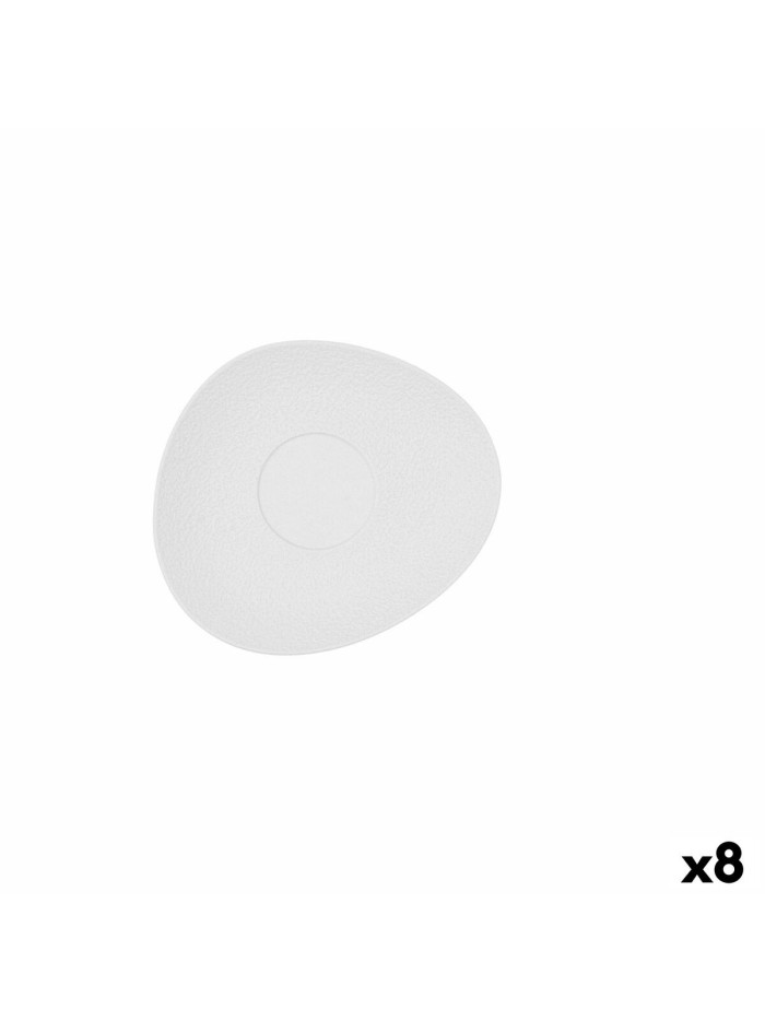 Assiette Bidasoa Fosil Blanc Céramique Alumine 15,8 x 13,8 x 2 cm Café (8 Unités)