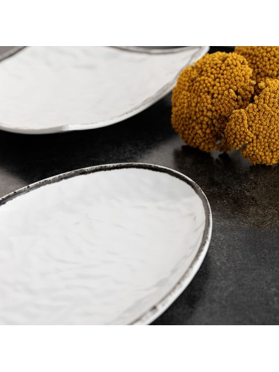 Assiette plate Quid Select Filo Blanc Noir Plastique Triangulaire 26 x 21 x 5,9 cm (9 Unités)