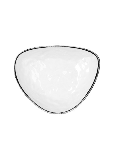 Assiette plate Quid Select Filo Blanc Noir Plastique Triangulaire 26 x 21 x 5,9 cm (9 Unités)