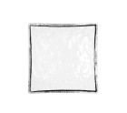 Plato Llano Quid Select Filo Blanco Negro Plástico Cuadrado 19 x 19 x 4,5 cm (12 Unidades)