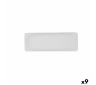 Bandeja de Aperitivos Bidasoa Fosil Blanco Cerámica Alúmina 25,6 x 9,1 x 2,3 cm (9 Unidades)