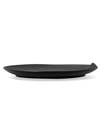 Bandeja de Aperitivos Bidasoa Fosil Negro Cerámica Alúmina 31,4 x 31,2 x 4 cm (4 Unidades)