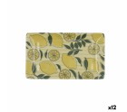 Plateau apéritif Quid Sicilia Multicouleur Bioplastique Citron 25 x 15 x 2 cm (12 Unités)