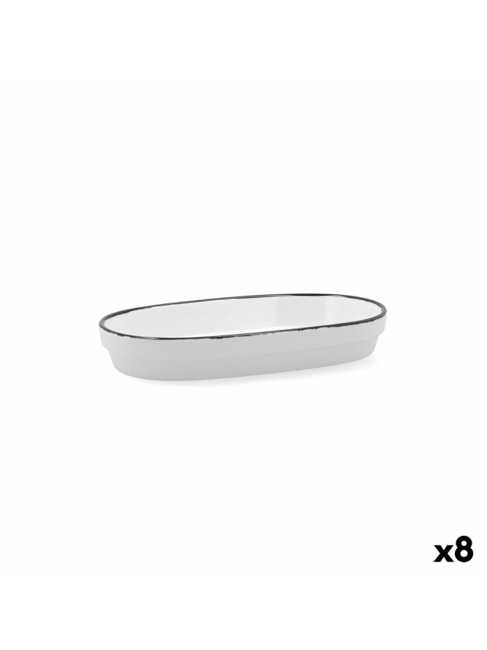 Plateau apéritif Ariane Vital Filo Blanc Noir Céramique Alumine 17,3 x 2,6 x 10 cm (8 Unités)