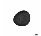 Plato Bidasoa Fosil Negro Cerámica Alúmina 15,8 x 13,8 x 2 cm Café (8 Unidades)