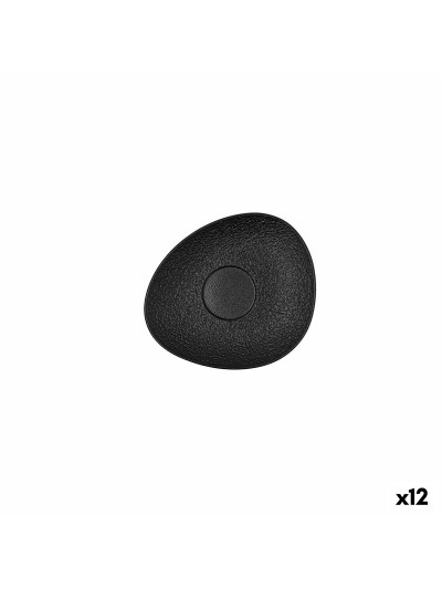 Plato Bidasoa Fosil Negro Cerámica Alúmina 13,3 x 11,6 x 1,7 cm Café (12 Unidades)