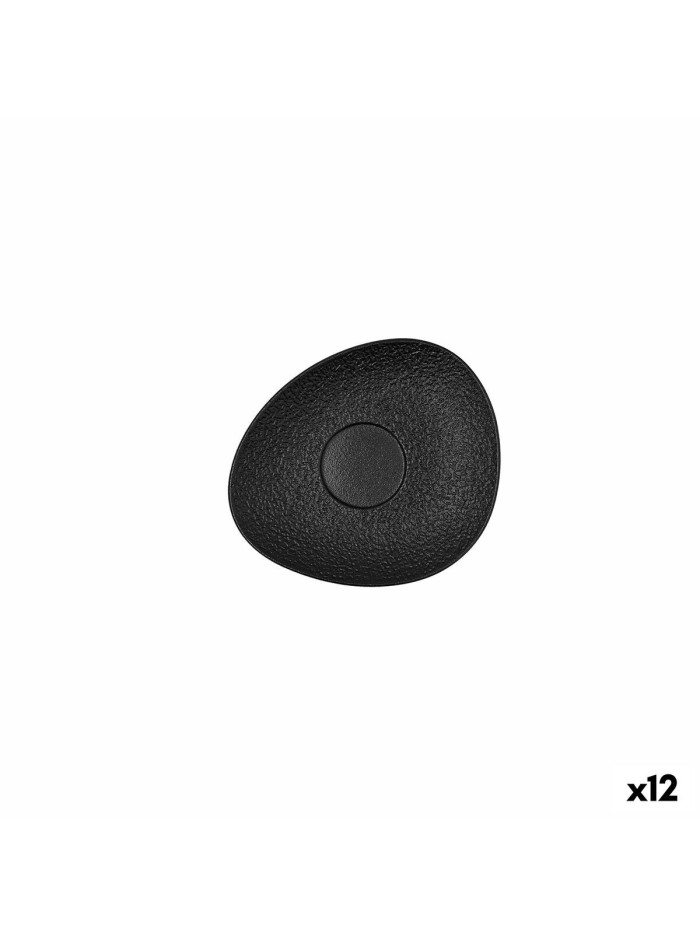 Plato Bidasoa Fosil Negro Cerámica Alúmina 13,3 x 11,6 x 1,7 cm Café (12 Unidades)