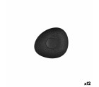 Plato Bidasoa Fosil Negro Cerámica Alúmina 13,3 x 11,6 x 1,7 cm Café (12 Unidades)