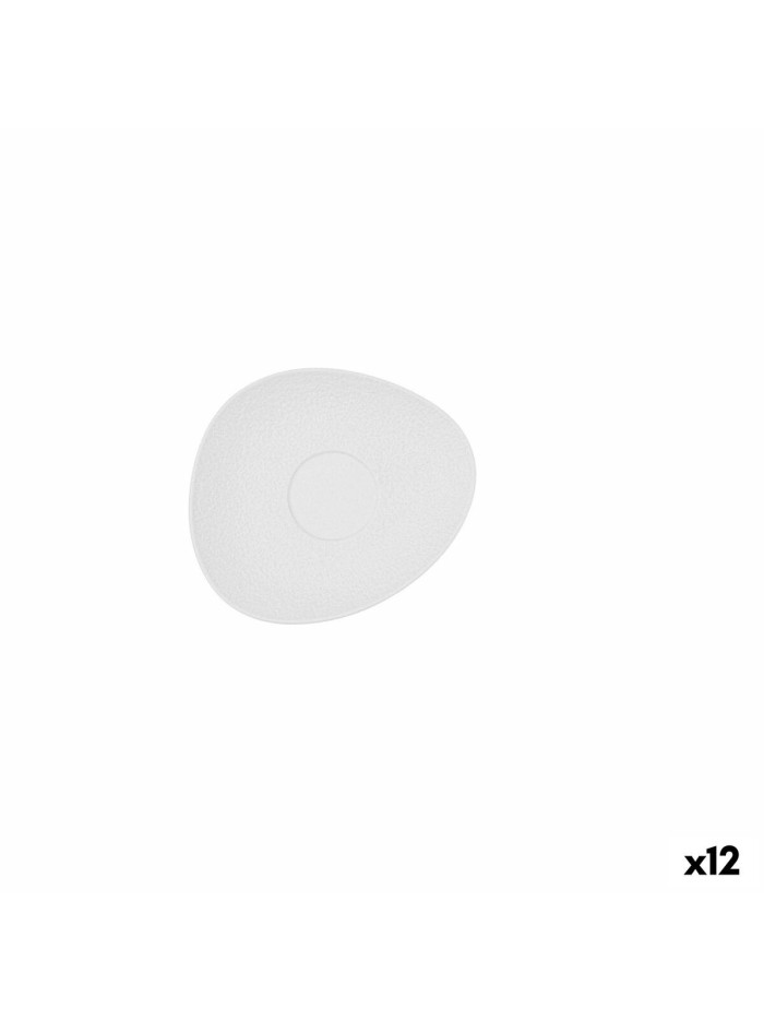 Plato Bidasoa Fosil Blanco Cerámica Alúmina 13,3 x 11,6 x 1,7 cm Café (12 Unidades)