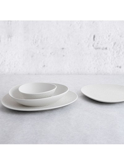 Bandeja de Aperitivos Bidasoa Fosil Blanco Cerámica Alúmina 25,2 x 24,8 x 1,2 cm (6 Unidades)
