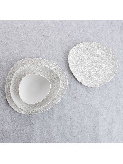 Bandeja de Aperitivos Bidasoa Fosil Blanco Cerámica Alúmina 25,2 x 24,8 x 1,2 cm (6 Unidades)