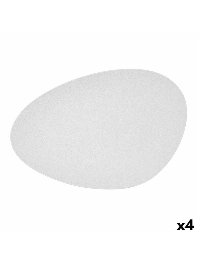 Bandeja de Aperitivos Bidasoa Fosil Blanco Cerámica Alúmina Ovalada 39,1 x 26,3 x 3,4 cm (4 Unidades)