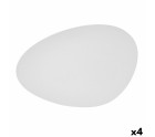 Bandeja de Aperitivos Bidasoa Fosil Blanco Cerámica Alúmina Ovalada 39,1 x 26,3 x 3,4 cm (4 Unidades)