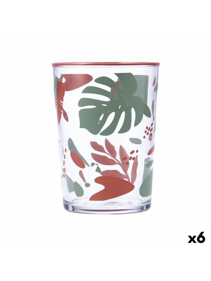 Vaso Quid Kaleido Multicolor Vidrio Hojas 510 ml (6 Unidades)