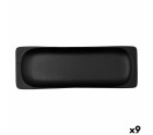 Bandeja de Aperitivos Bidasoa Fosil Negro Cerámica Alúmina 36 x 12,7 x 2,9 cm (9 Unidades)