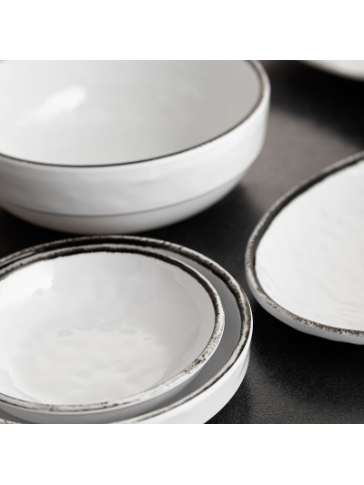 Assiette plate Quid Select Filo Blanc Noir Plastique 21,3 x 15 cm (12 Unités)