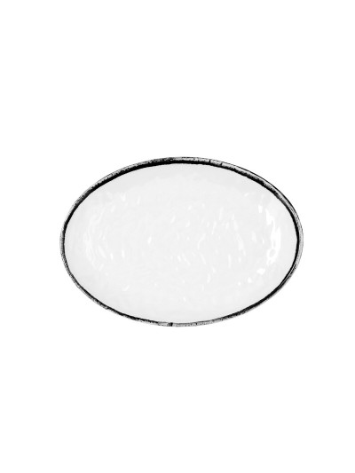 Assiette plate Quid Select Filo Blanc Noir Plastique 21,3 x 15 cm (12 Unités)