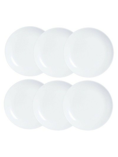 Set de Platos Luminarc Diwali 6 pcs Blanco Vidrio 19 cm