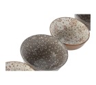 Set de Cuencos Home ESPRIT Marrón Beige Porcelana Flores Shabby Chic 11,5 x 11,5 x 6 cm