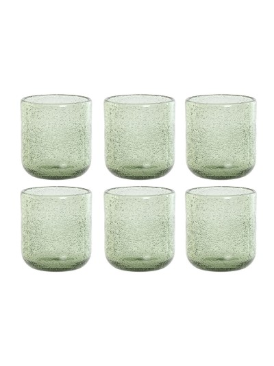 Set de Vasos Home ESPRIT Verde Cristal 320 ml (6 Unidades)