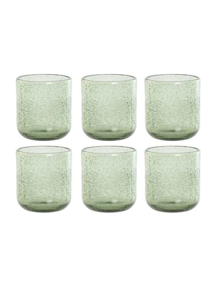 Set de Vasos Home ESPRIT Verde Cristal 320 ml (6 Unidades)