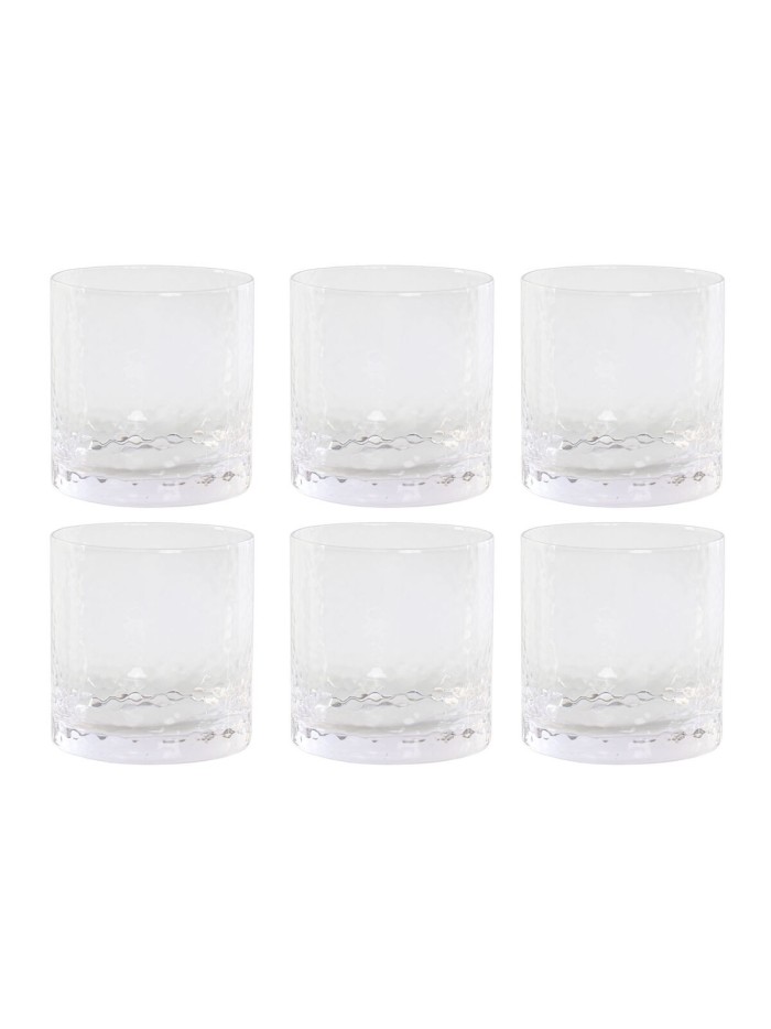 Set de Vasos Home ESPRIT Transparente Cristal Con relieve (6 Unidades)