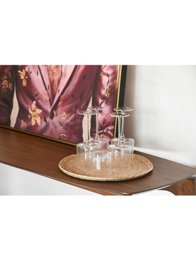 Set de Vasos Home ESPRIT Transparente Cristal Con relieve (6 Unidades)