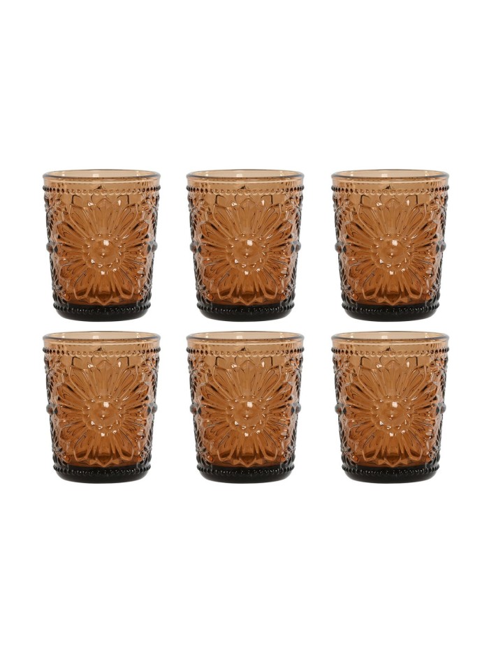 Set de Verres Home ESPRIT Ambre Verre (6 Unités)