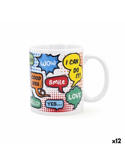 Tasse Quid Wow Bandes dessinées Multicouleur Céramique 330 ml (12 Unités)