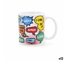 Taza Quid Wow Cómics Multicolor Cerámica 330 ml (12 Unidades)