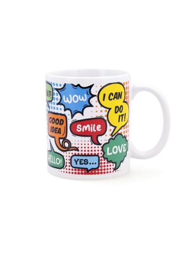 Taza Quid Wow Cómics Multicolor Cerámica 330 ml (12 Unidades)
