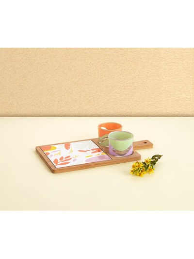 Set para servir Quid Kaleido Multicolor Madera 31 x 17 x 6 cm 4 Piezas